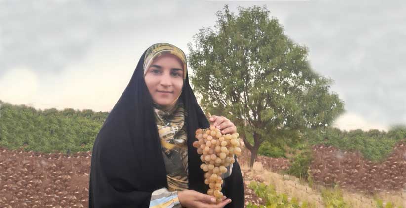 دختر یک باغبان - فاطمه کشاورزی - زنی انگور به دست