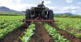 کشاورزی فراسرزمینی - فعالیت تراکتور بر روی زمین کشاورزی