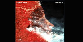 تصویر ماهواره ای از آتش سوزی - بلایای طبیعی 2022